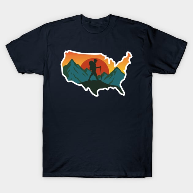 Camping walking outdoor living USA T-Shirt by BE MY GUEST MARKETING LLC